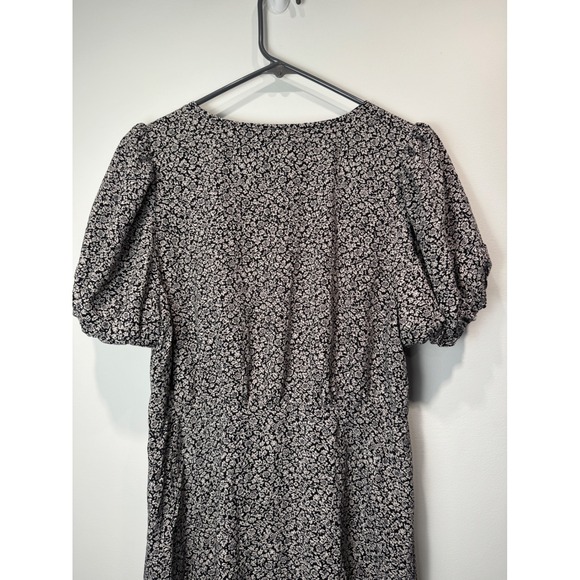 Madewell Women Floral Print V Neck Short Sleeve Midi Dress Size 14 - Picture 9 of 11
